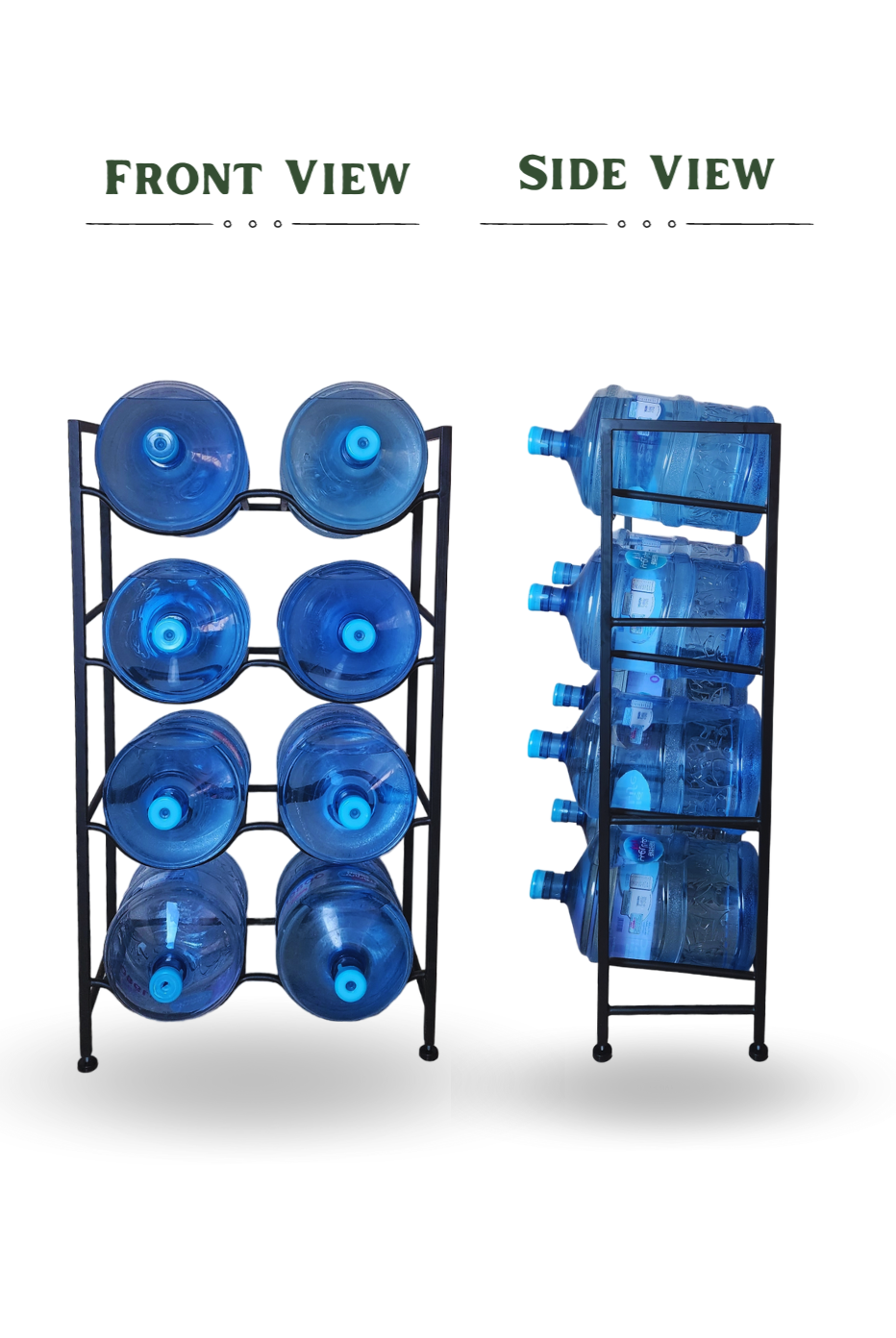 Dual 4-Tier Water Jug Rack