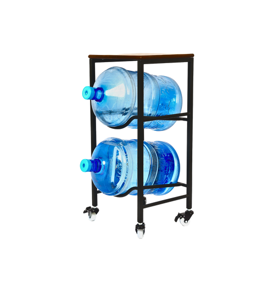 2-Tier WaterRack™ with Wooden Shelf, Wheels & Brakes